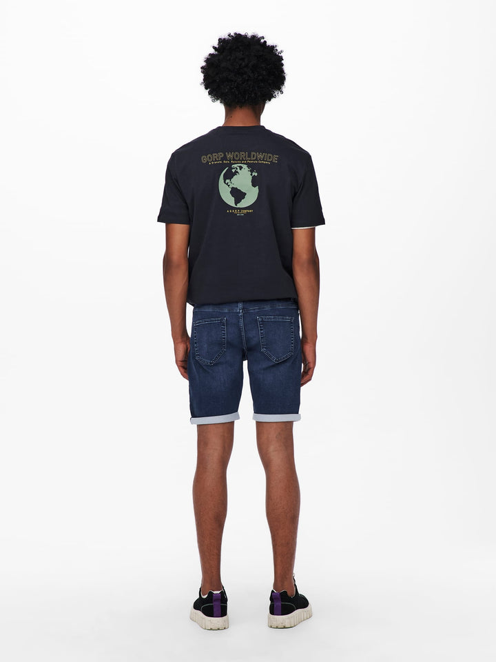 ONLY & SONS jogger shorts blauw denim – heren - Blue Denim