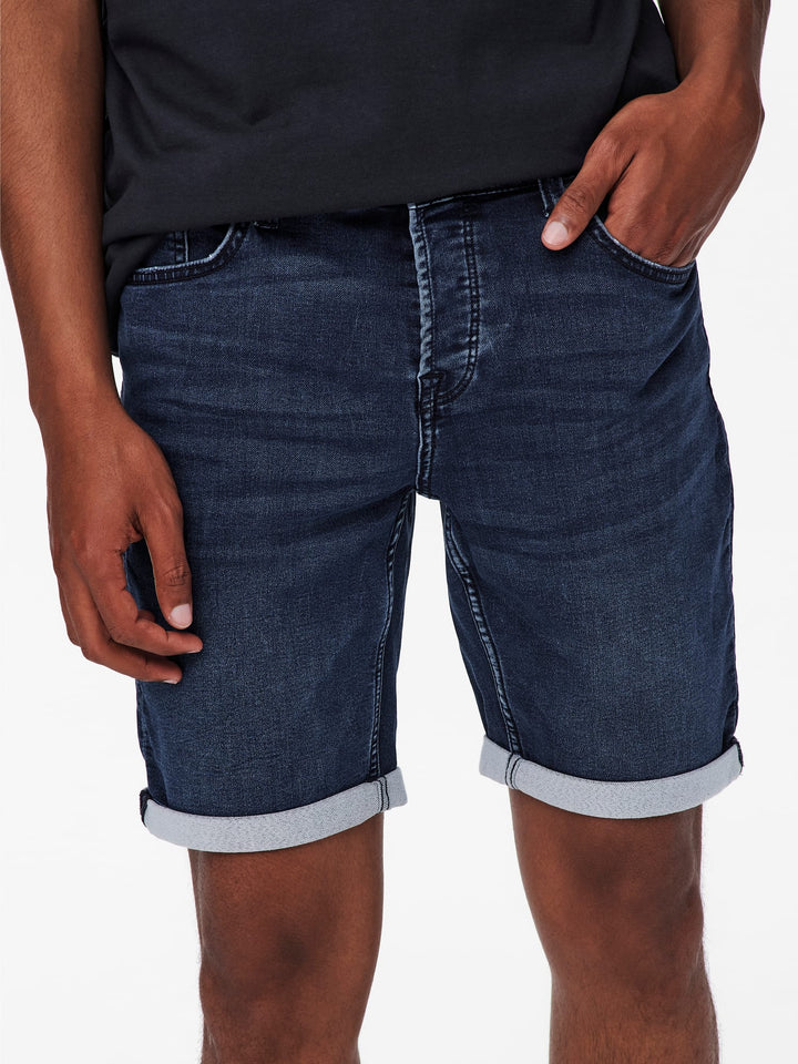 ONLY & SONS jogger shorts blauw denim – heren - Blue Denim