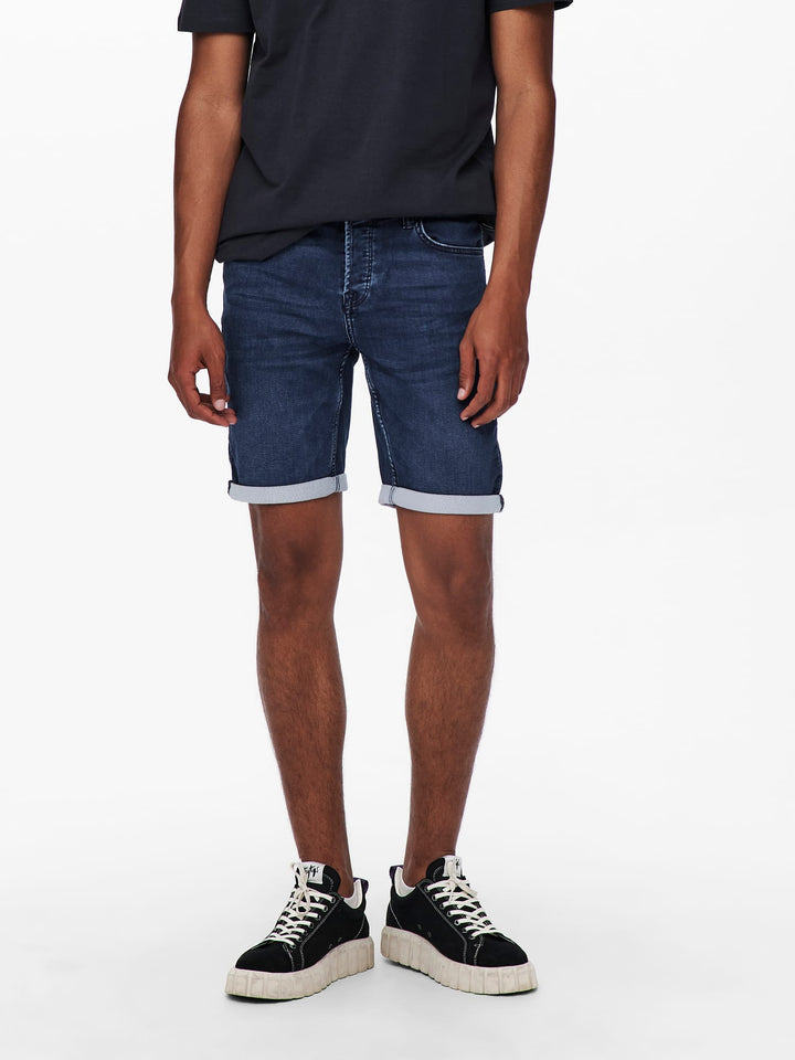 ONLY & SONS jogger shorts blauw denim – heren - Blue Denim