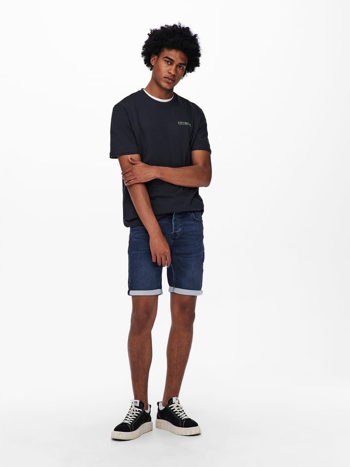 ONLY & SONS jogger shorts blauw denim – heren - Blue Denim