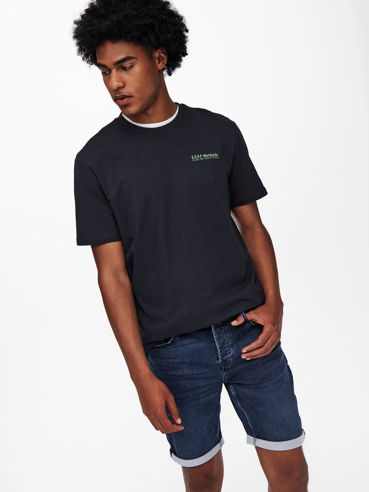 ONLY & SONS jogger shorts blauw denim – heren - Blue Denim