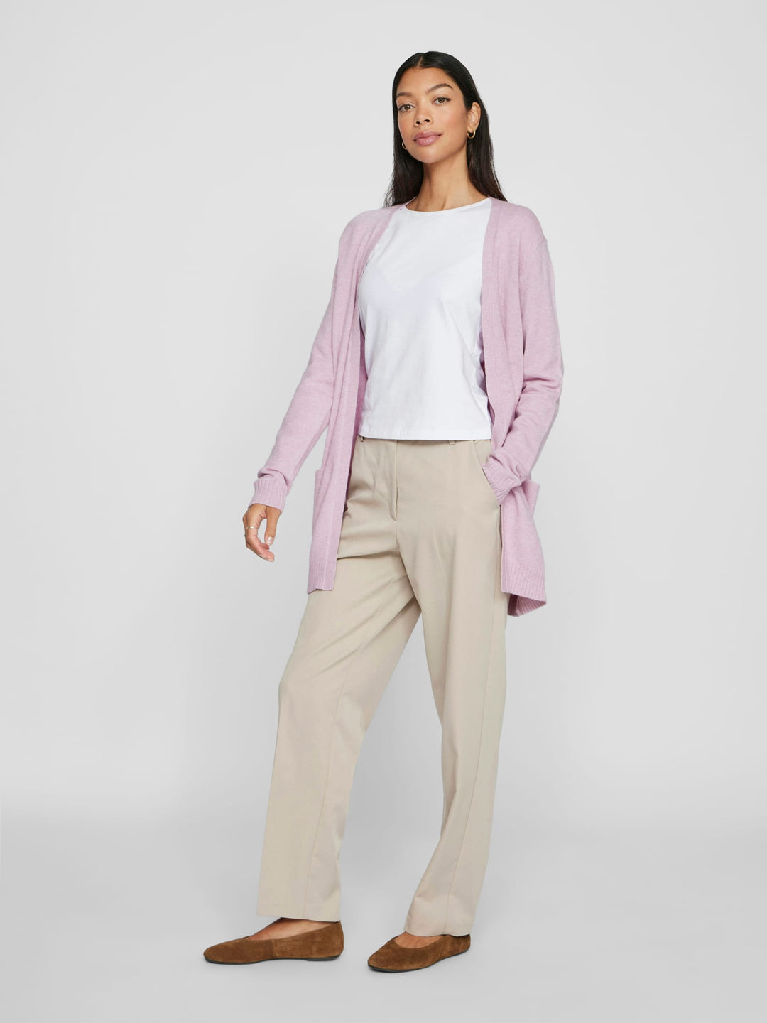 Vila VIRIL Open L/S Knit Cardigan lila – dames vest