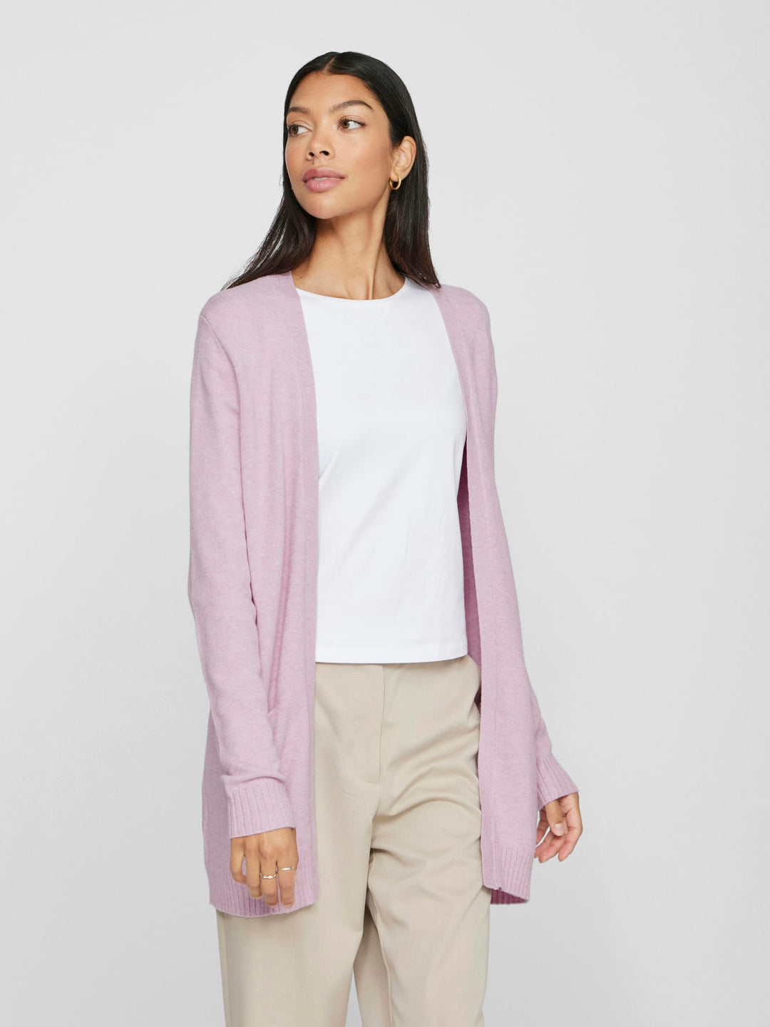 Vila VIRIL Open L/S Knit Cardigan lila – dames vest