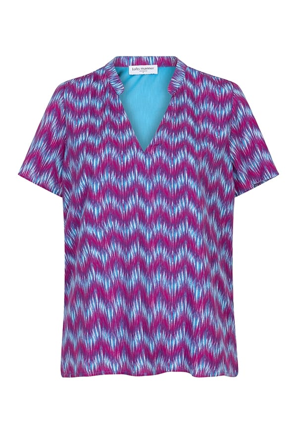 Lofty Manner Blouse Mayra – dames blouse l/m - Grijs Dessin