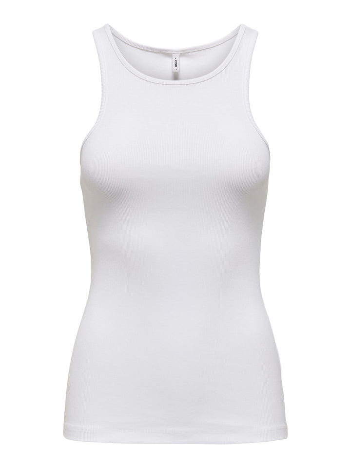 Only ONLKENYA RIB TANK TOP JRS – dames singlet wit
