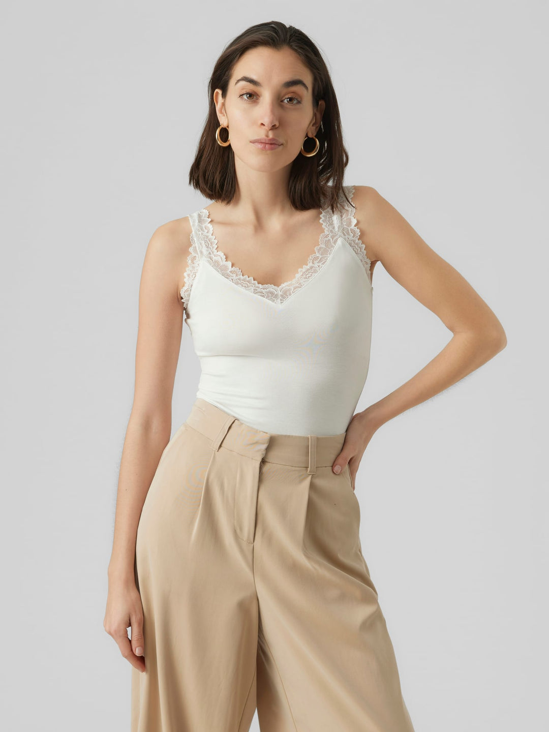 VERO MODA VMROSA SL TOP JRS NOOS – dames singlet - Off-white