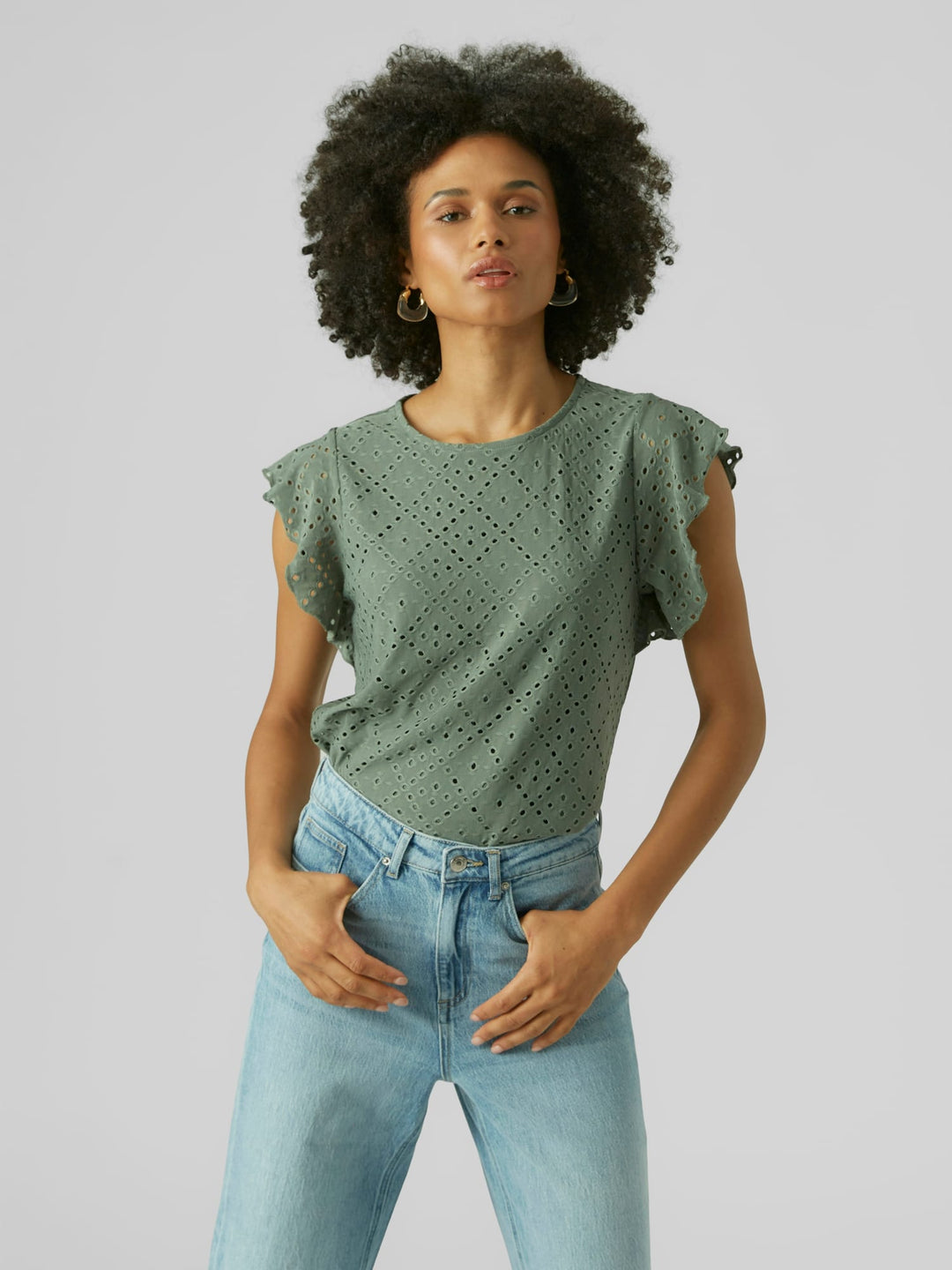VERO MODA 10286067 Tassa t-shirt k/m olijf