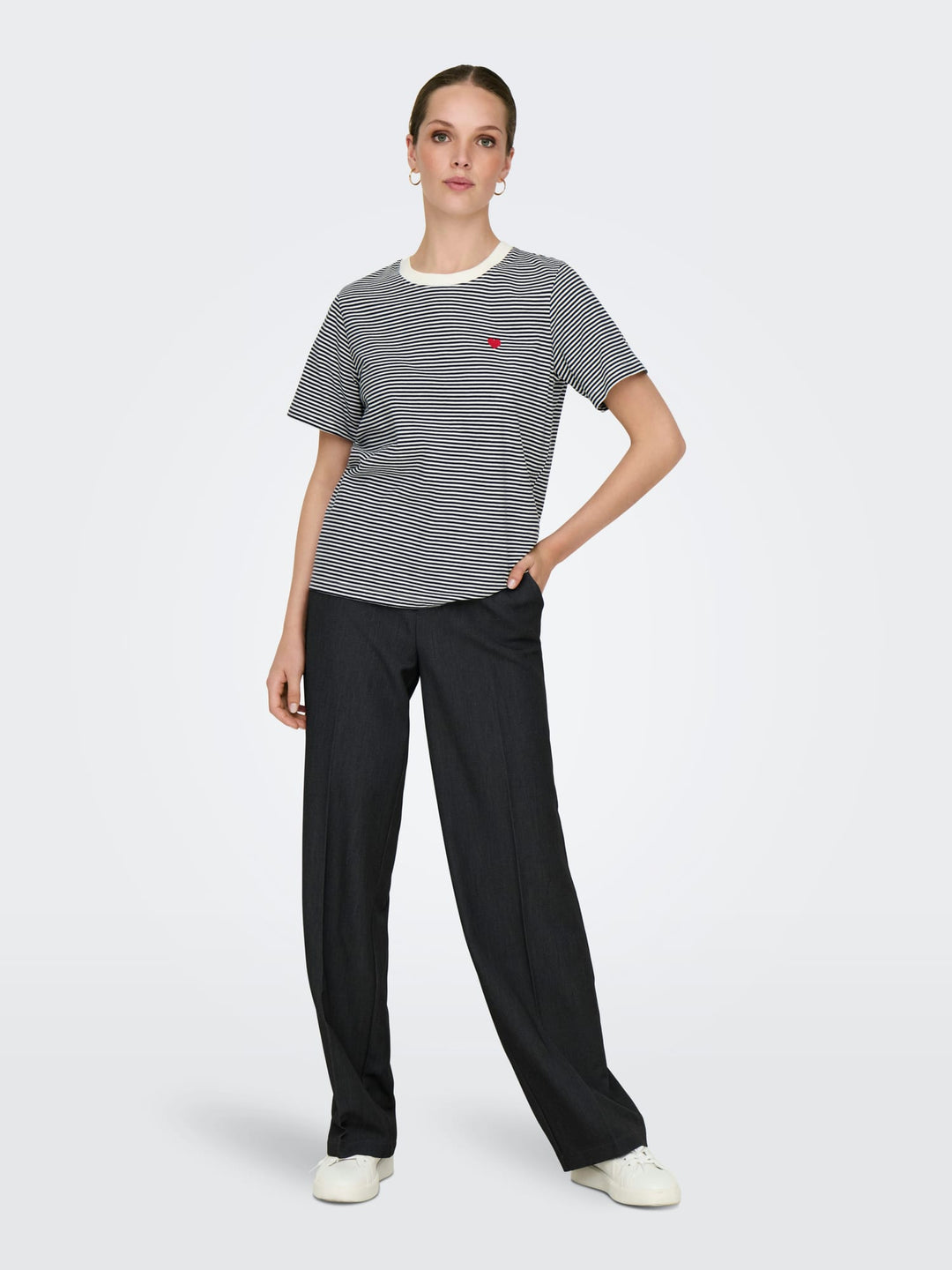 Jacqueline de Yong Pisa T-shirt blauw dessin – dames