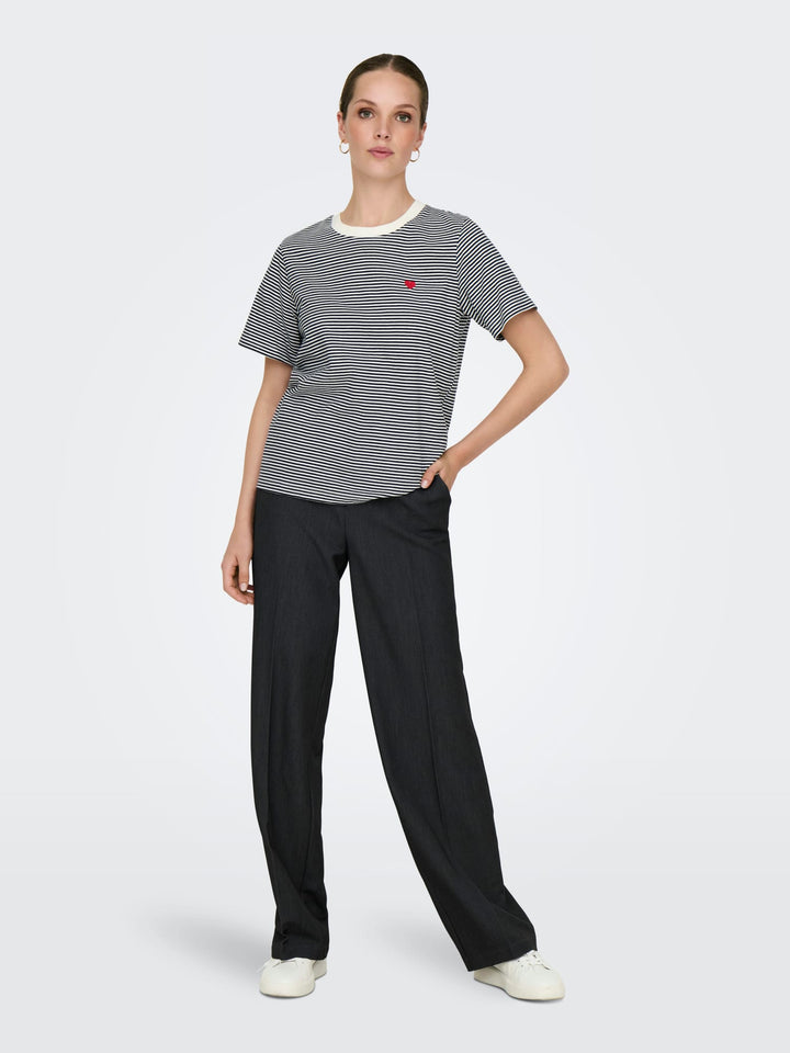Jacqueline de Yong Pisa T-shirt blauw dessin – dames