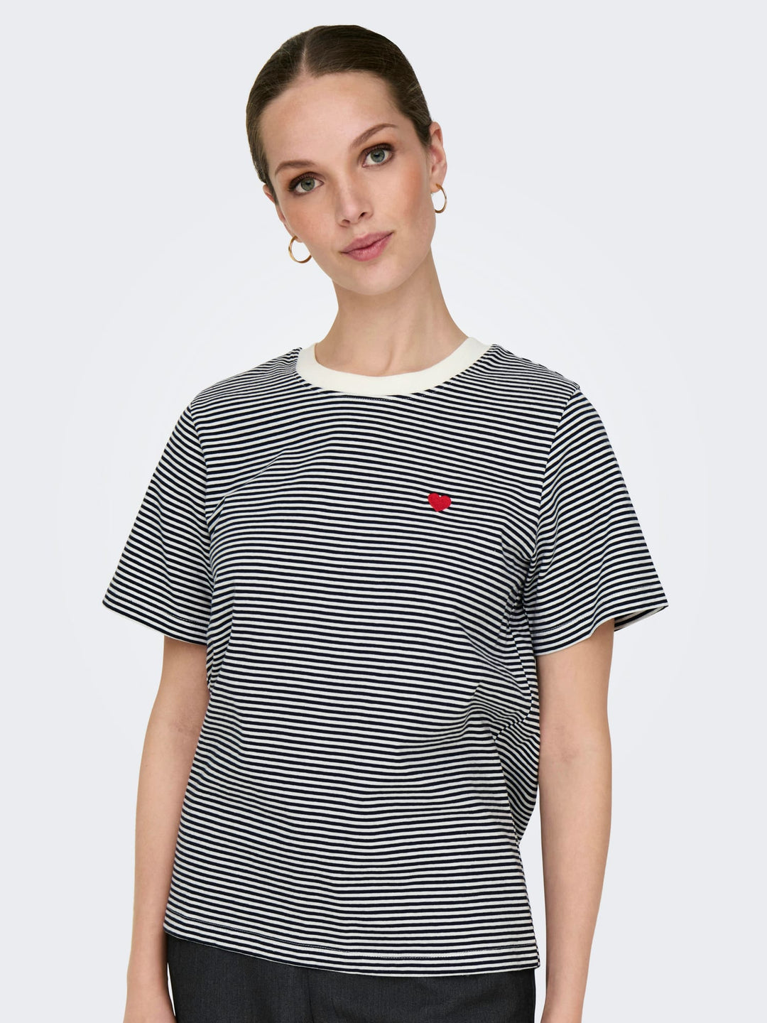 Jacqueline de Yong Pisa T-shirt blauw dessin – dames