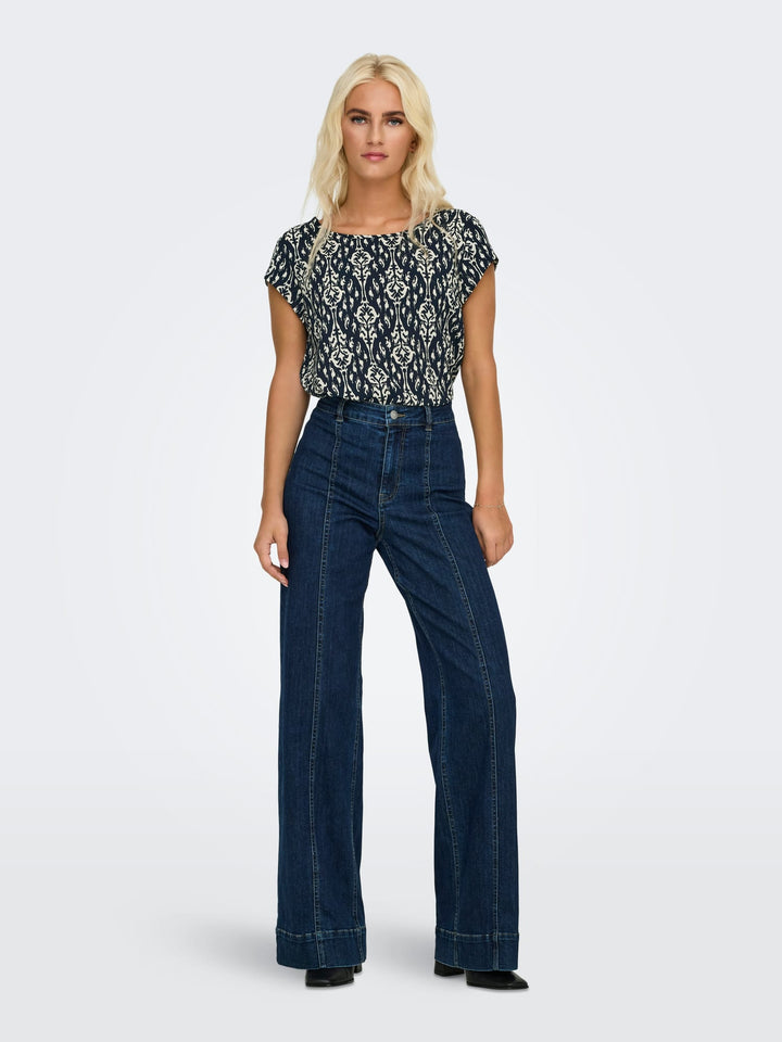 Only Vic blouse blauw dessin – dames