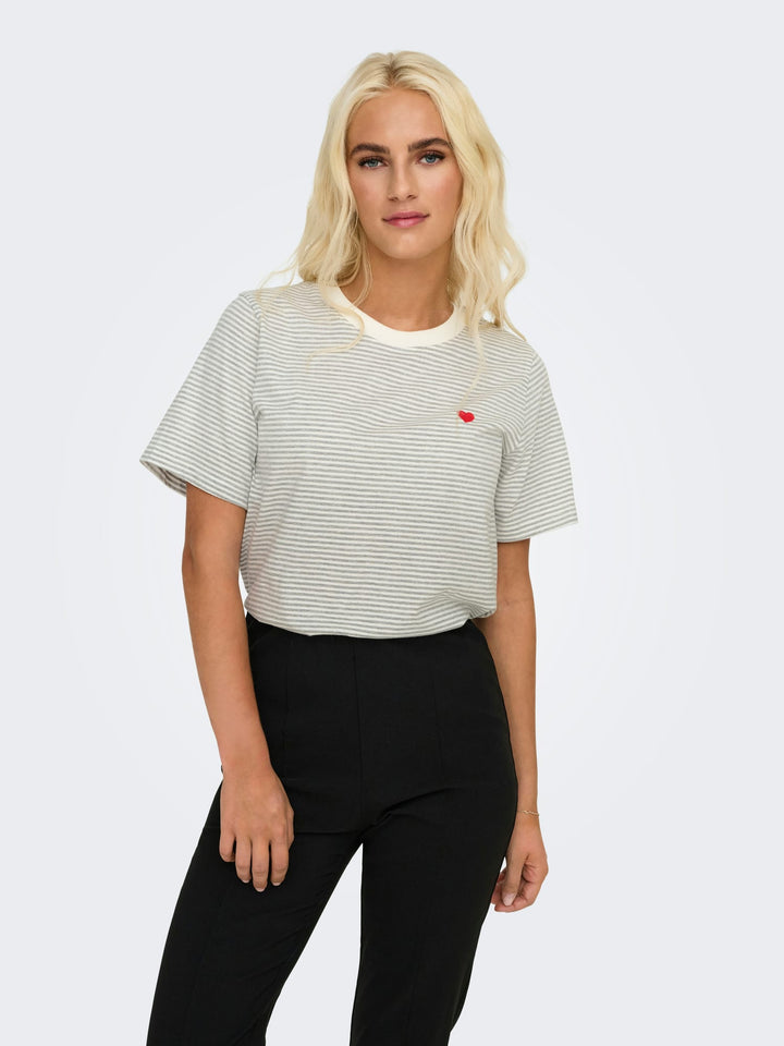 Jacqueline de Yong 15298612 Pisa t-shirt zand dessin – dames