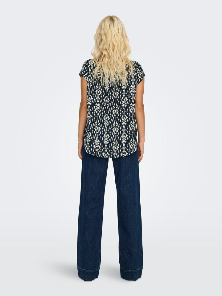 Only Vic blouse blauw dessin – dames