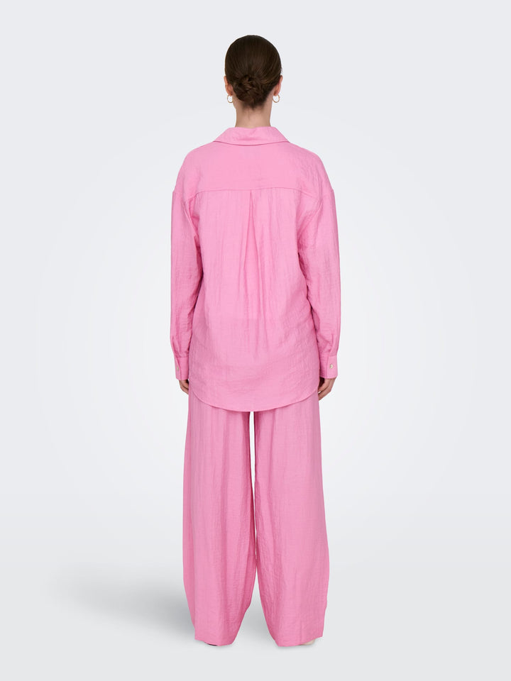 Only ONLTANIA LIFE LS SHIRT WVN roze – dames blouse