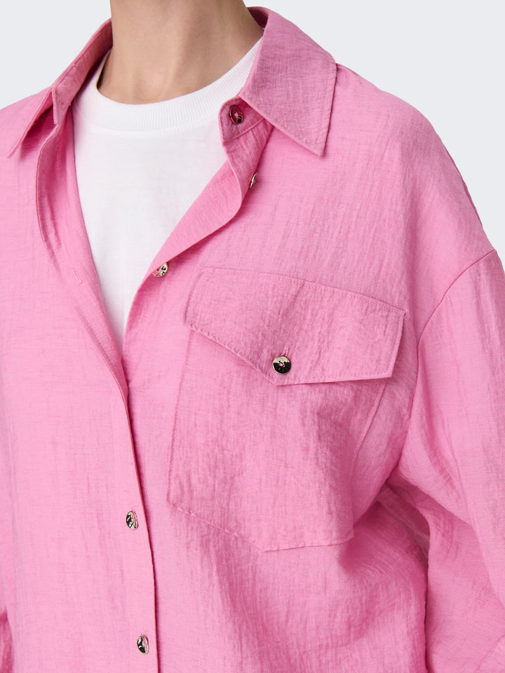 Only ONLTANIA LIFE LS SHIRT WVN roze – dames blouse