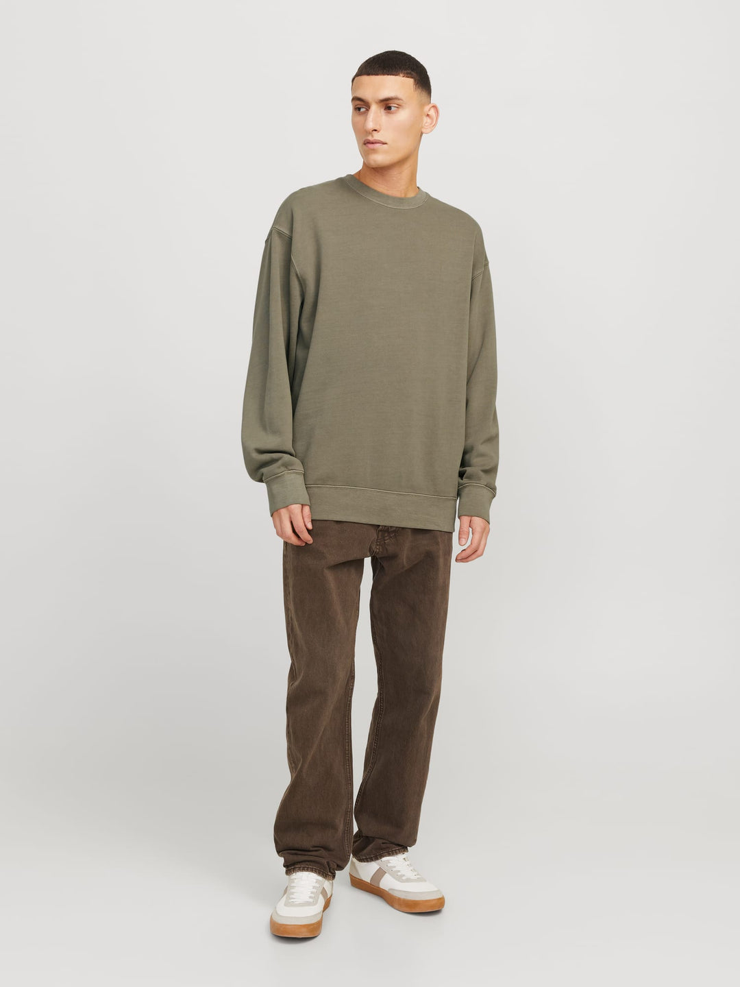 Jack & Jones JJECHARGE FADED SWEAT CREW NECK – heren - Lichtgrijs