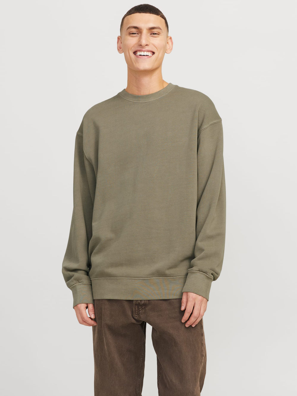 Jack & Jones JJECHARGE FADED SWEAT CREW NECK – heren - Lichtgrijs