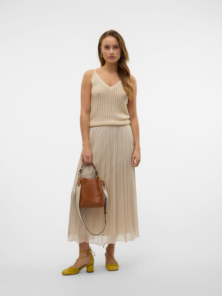 VERO MODA 10328017 Vips plissé rok beige