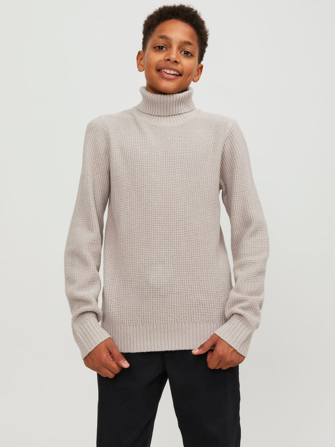 Jack & Jones JORKYLE KNIT ROLL NECK JNR - jongens trui taupe