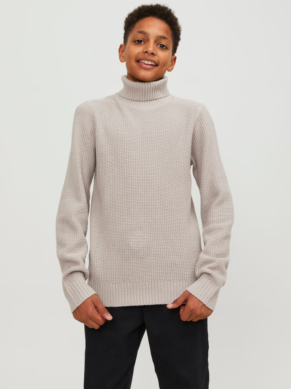 Jack & Jones JORKYLE KNIT ROLL NECK JNR - jongens trui taupe