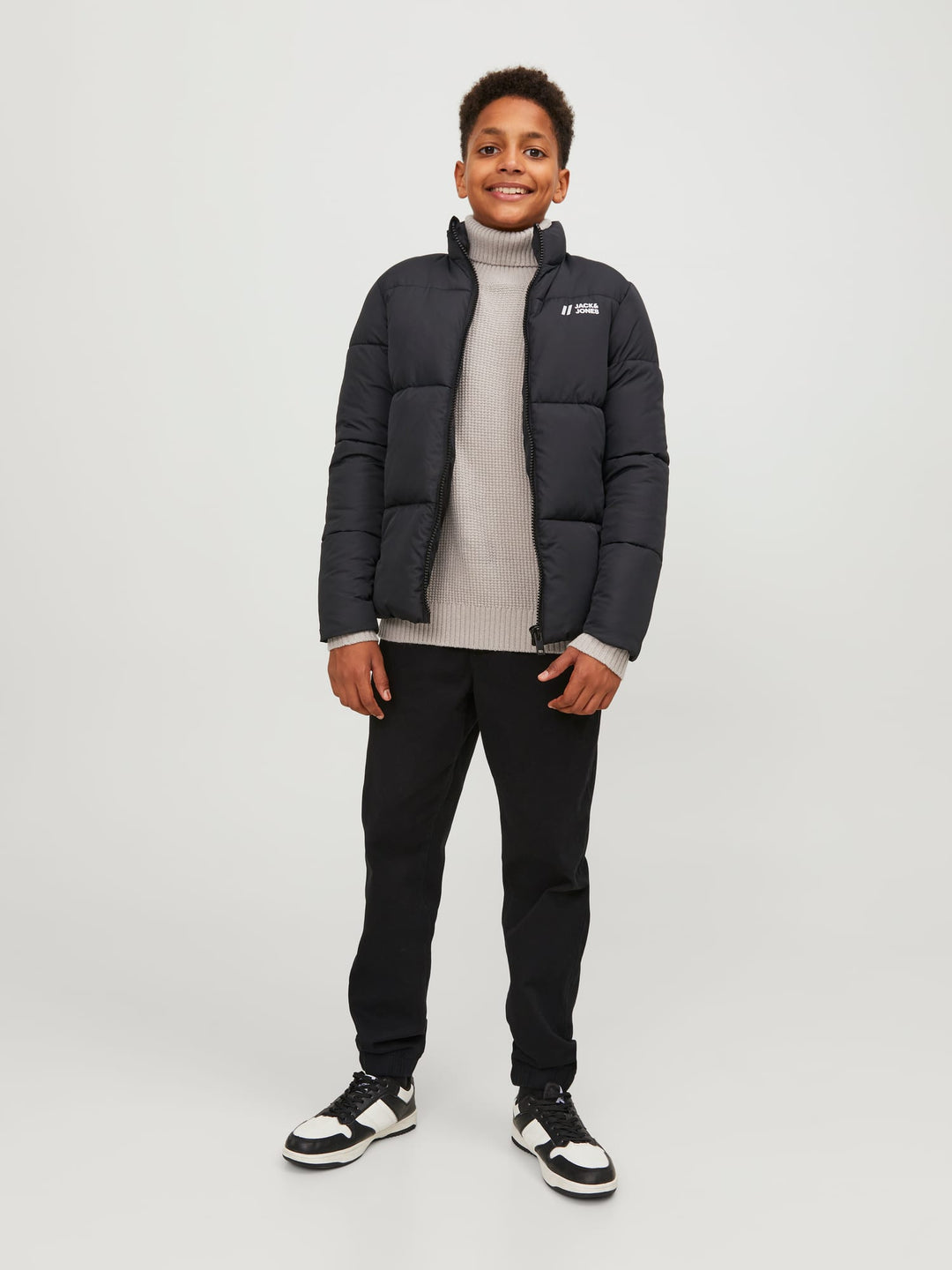 Jack & Jones JORKYLE KNIT ROLL NECK JNR - jongens trui taupe