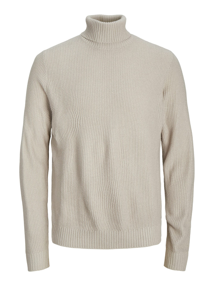 Jack & Jones JORKYLE KNIT ROLL NECK JNR - jongens trui taupe