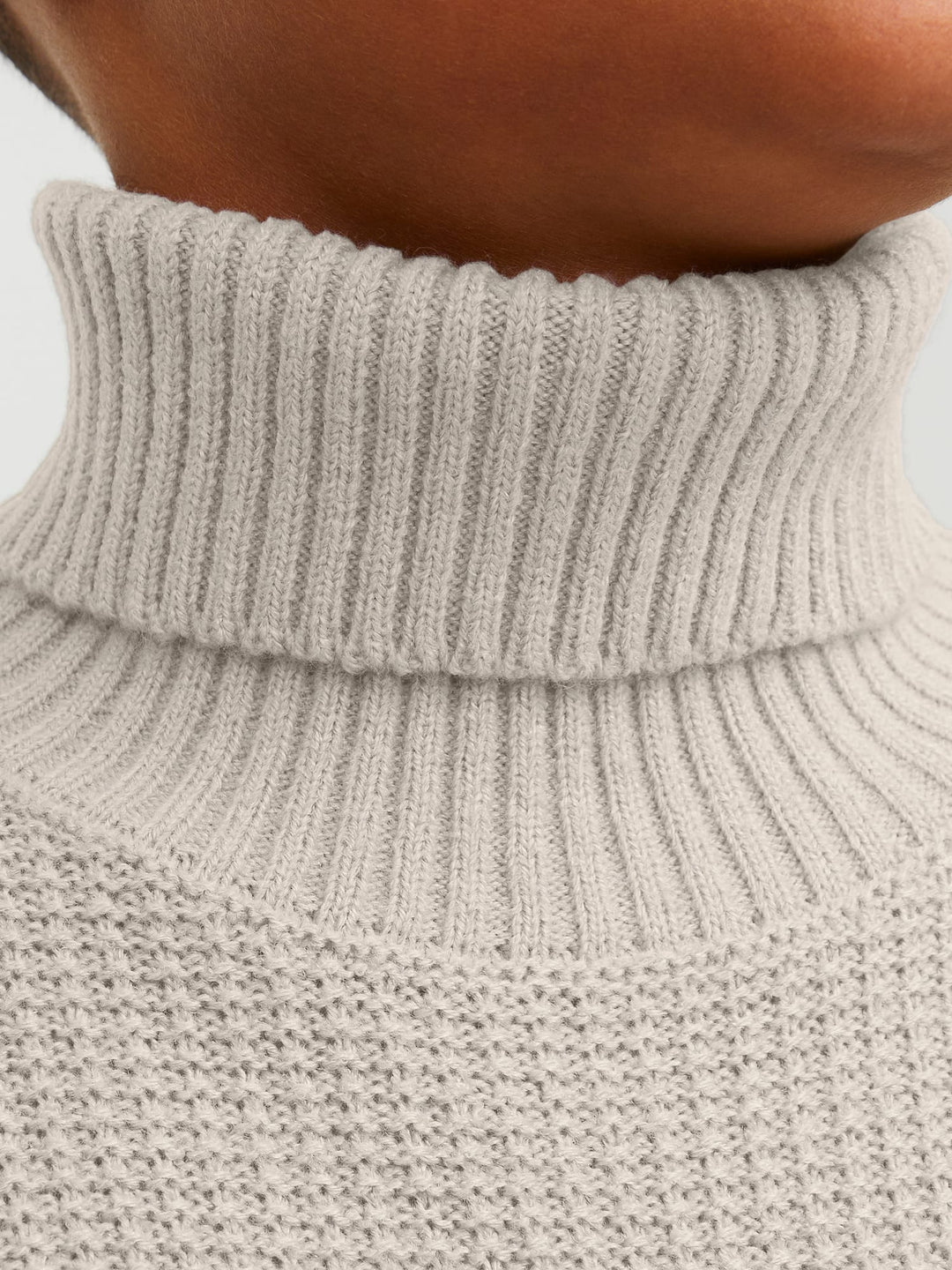 Jack & Jones JORKYLE KNIT ROLL NECK JNR - jongens trui taupe