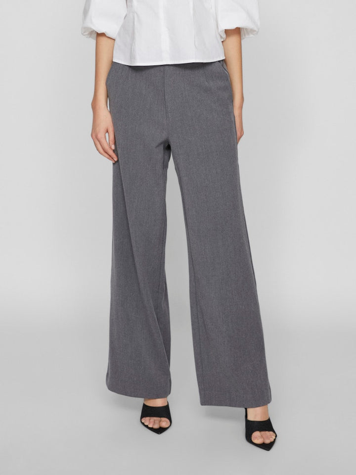 Vila VIVARONE HW WIDE PANT grijs – dames lange broek