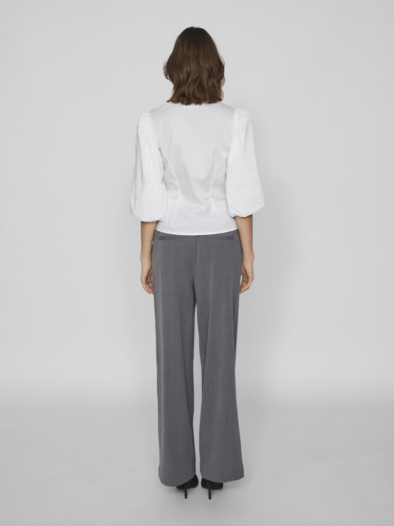 Vila VIVARONE HW WIDE PANT grijs – dames lange broek