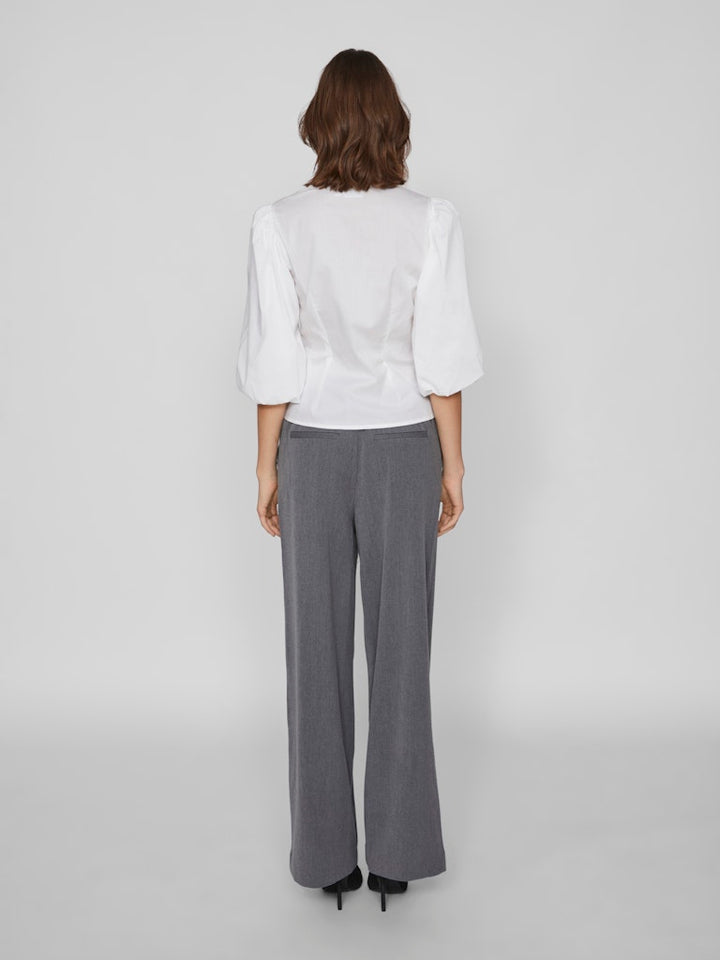 Vila VIVARONE HW WIDE PANT grijs – dames lange broek