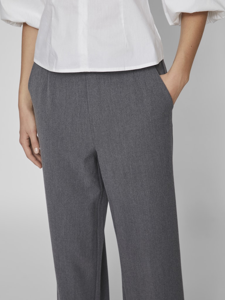 Vila VIVARONE HW WIDE PANT grijs – dames lange broek