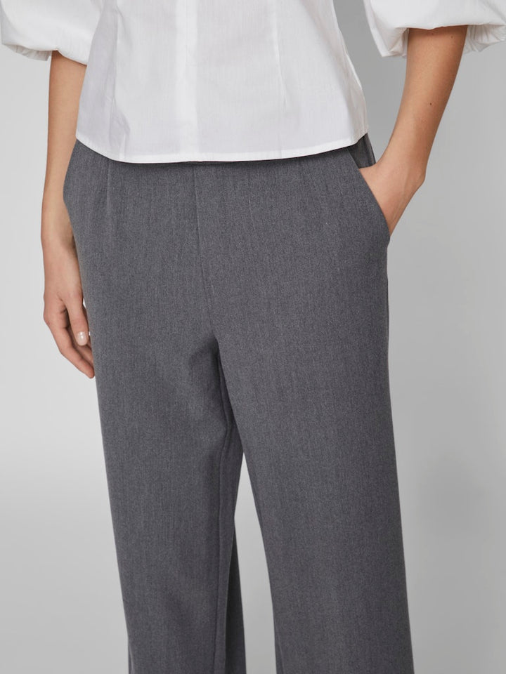 Vila VIVARONE HW WIDE PANT grijs – dames lange broek