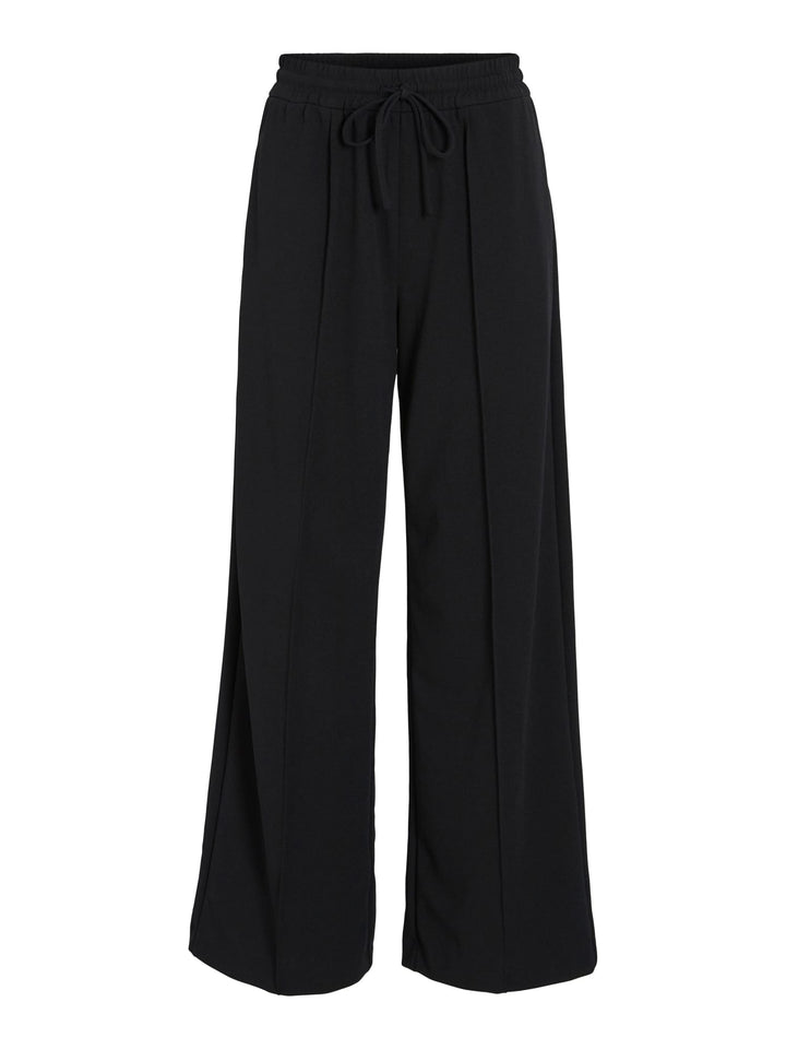 Vila VICLUA HW WIDE PANTS zwart – dames lange broek