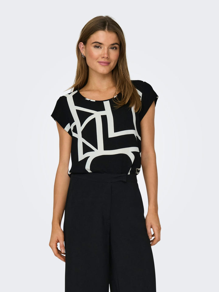 Only Vic blouse zwart dessin – dames top