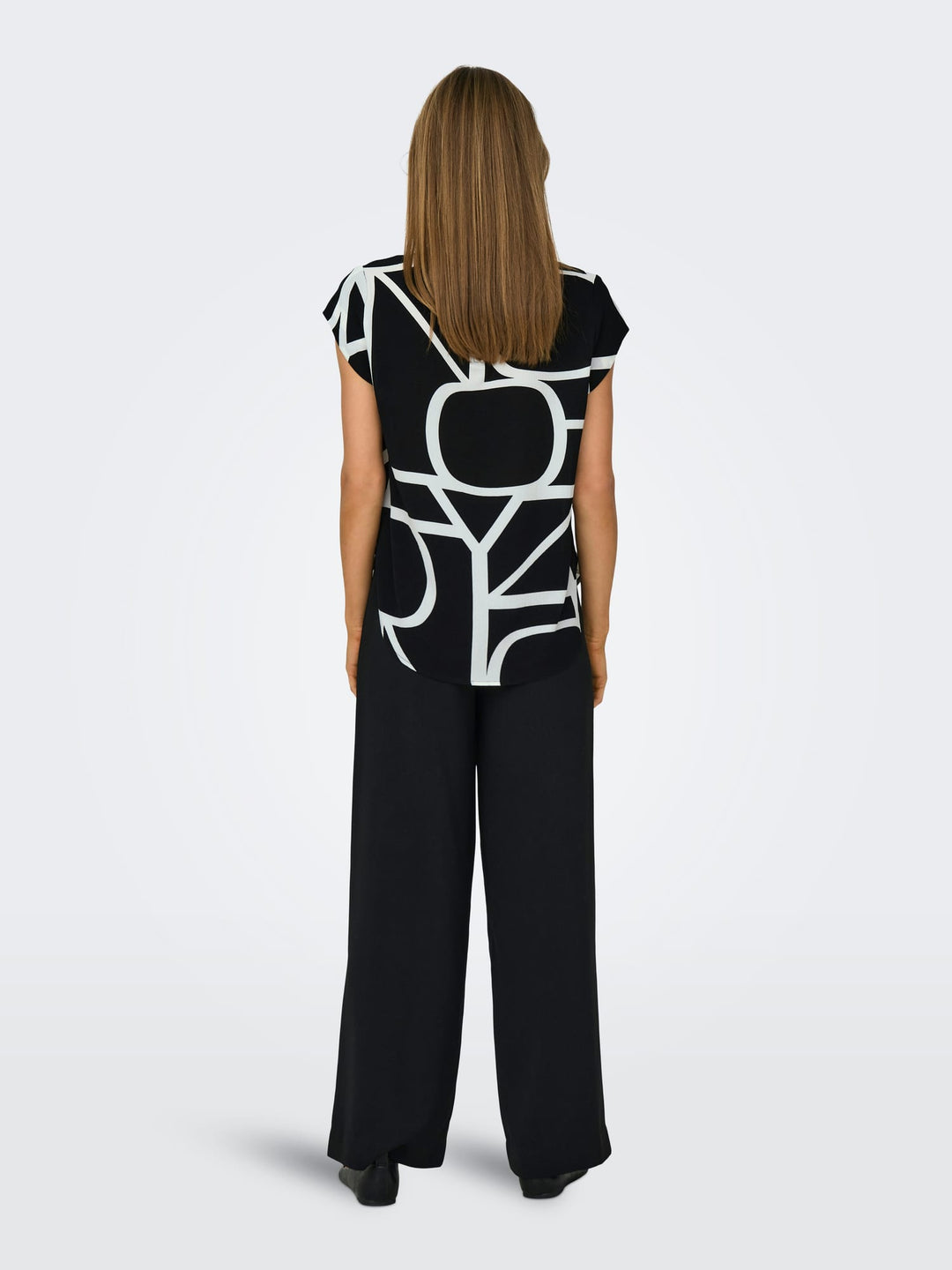 Only 15161116 Vic blouse zwart dessin – dames