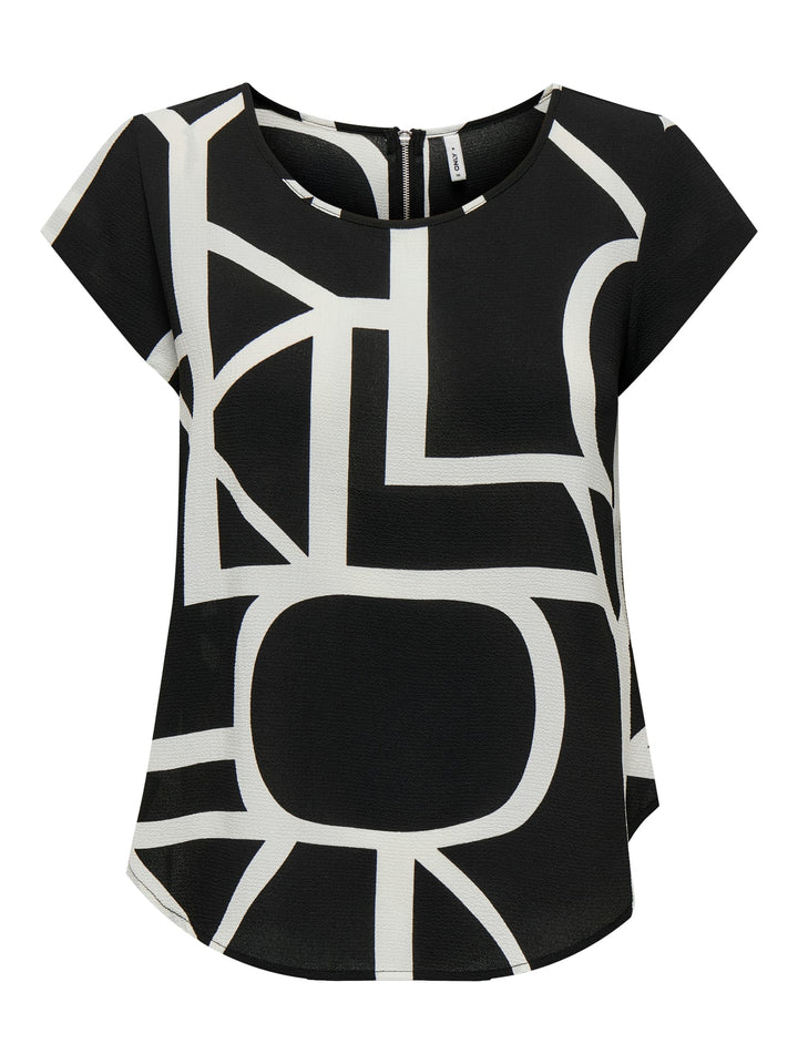 Only Vic blouse zwart dessin – dames top