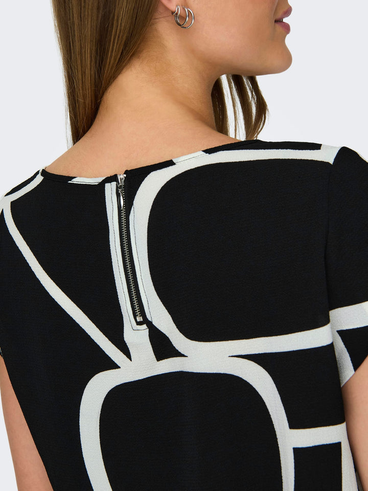 Only Vic blouse zwart dessin – dames top