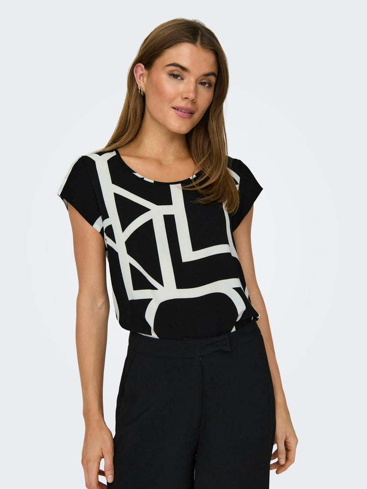 Only Vic blouse zwart dessin – dames top