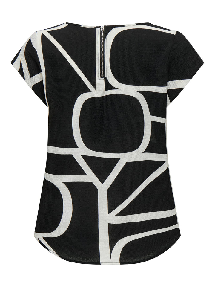 Only 15161116 Vic blouse zwart dessin – dames