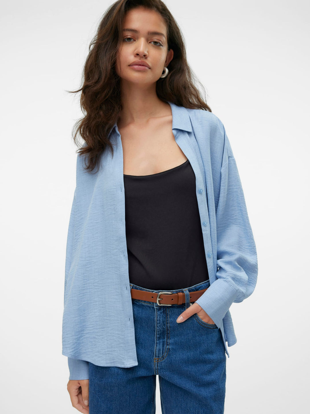 VERO MODA 10316389 melaney blouse l/m lichtblauw