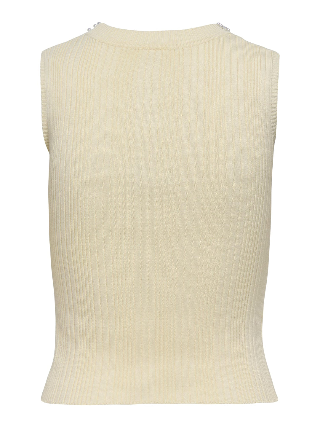 Only ONLMEG SL PEARL O-NECK EX KNT – dames singlet ecru