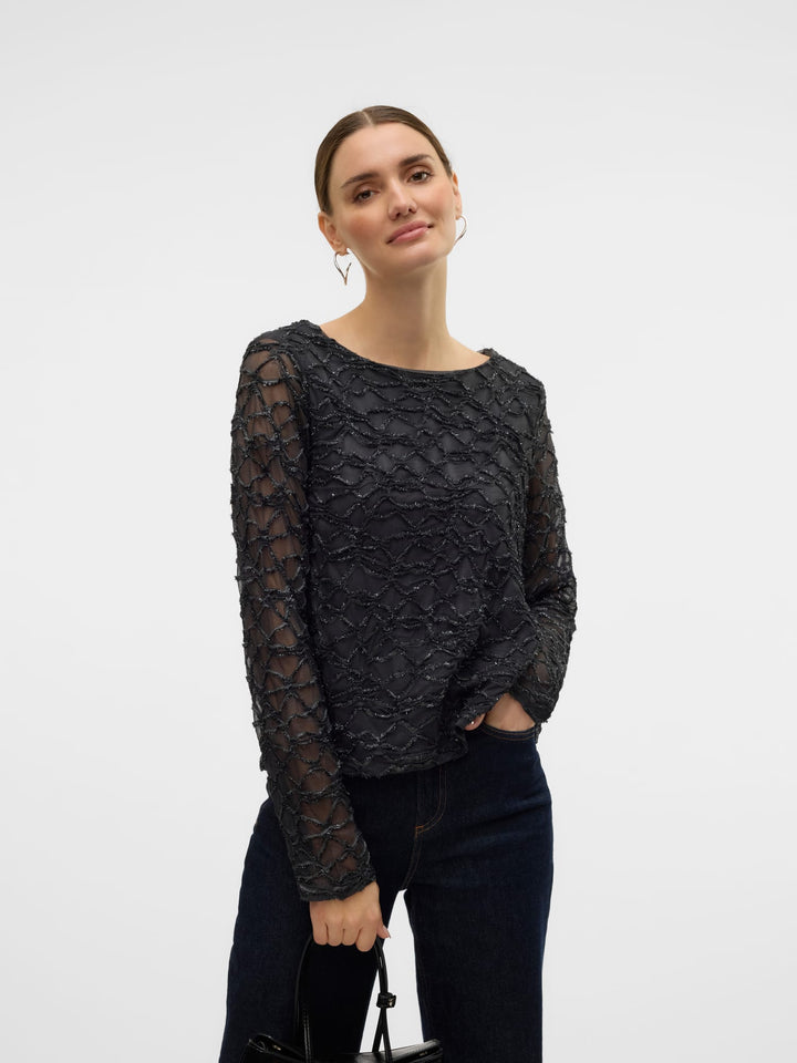VERO MODA Elga top antraciet – dames