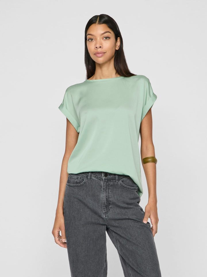Vila ellette blouse mint – dames t-shirt k/m