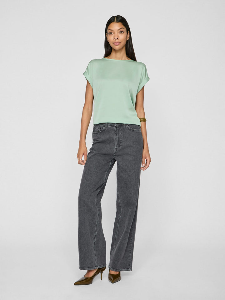 Vila ellette blouse mint – dames t-shirt k/m