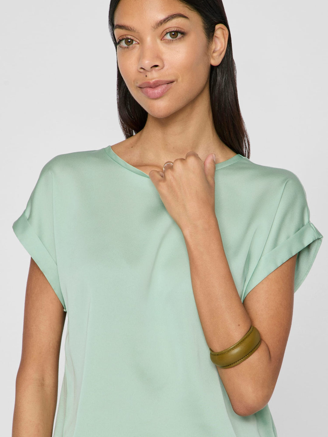 Vila ellette blouse mint – dames t-shirt k/m