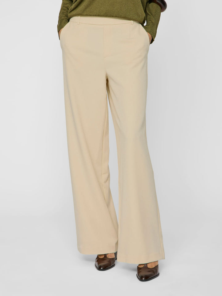Vila VIVARONE HW WIDE PANT zand – dames lange broek