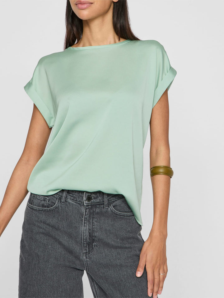 Vila ellette blouse mint – dames t-shirt k/m