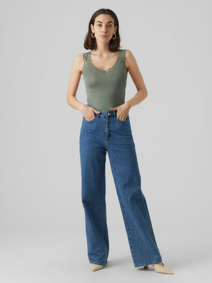 VERO MODA VMROSA SL TOP donkergroen – dames singlet