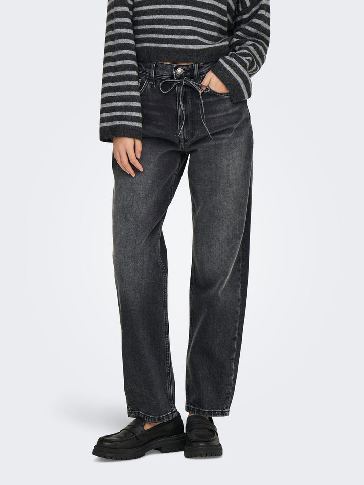 Only Gypsy jeans regular-straight fit zwart – dames - Black Denim