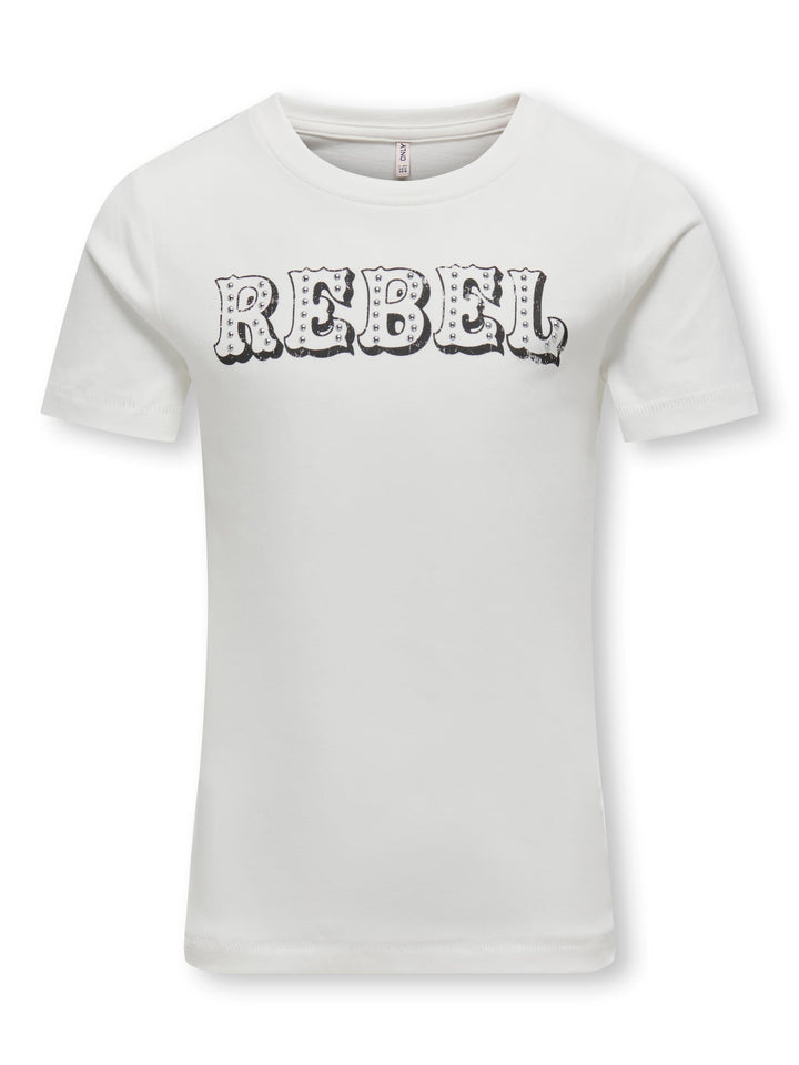 Kids Only KOGDOLLA S Life S/S Studs Top – meisjes - Off-white